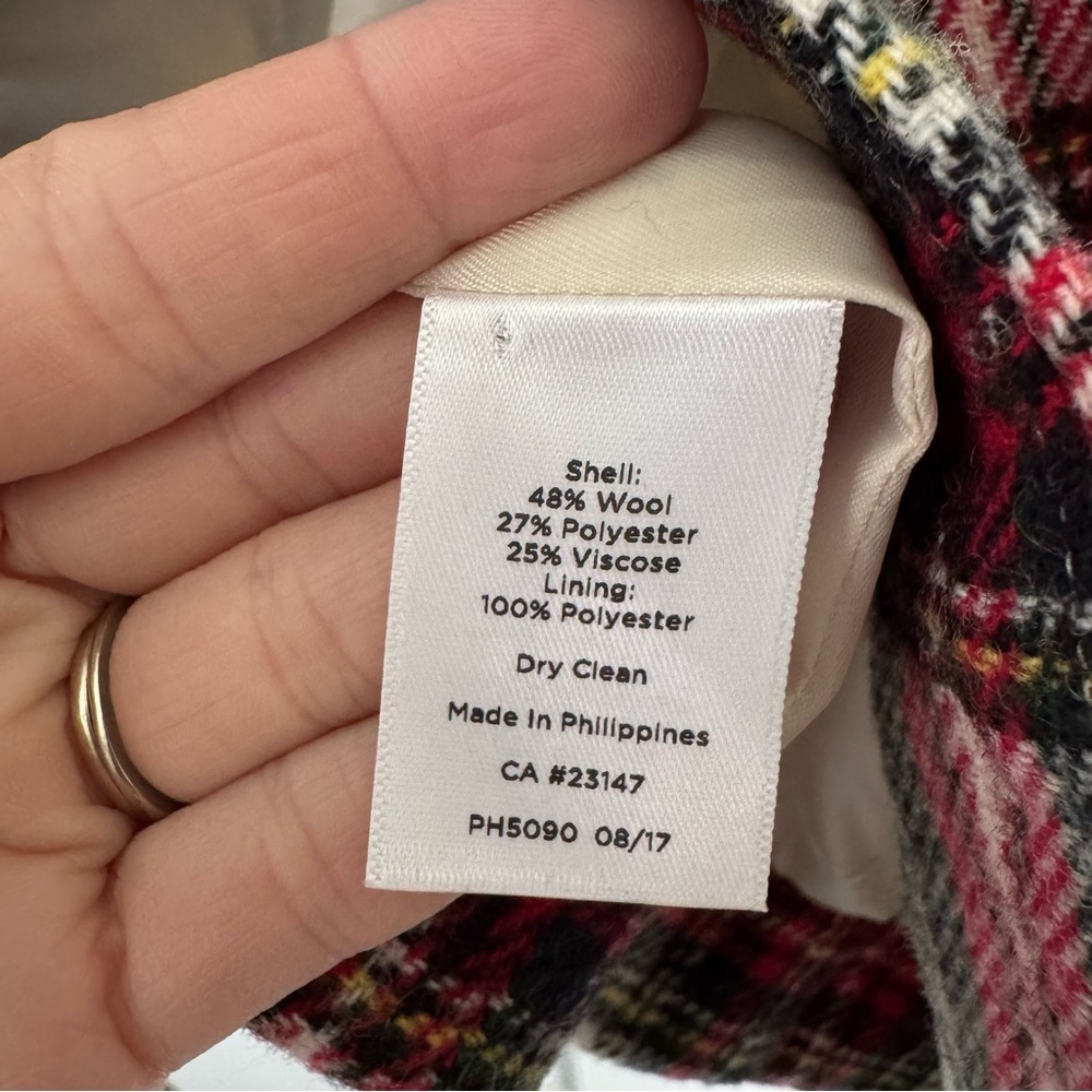 Talbots Tartan Plaid Wool Ruffle Blazer - Picture 9 of 9